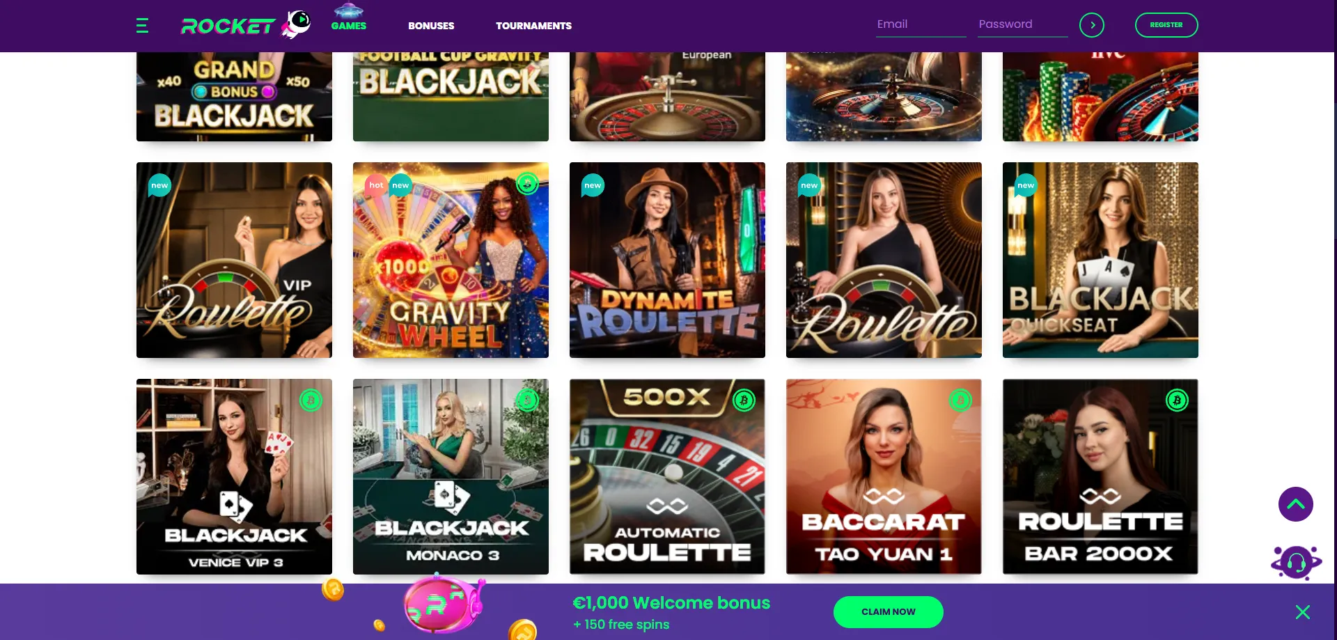 Casino Rocket live dealer tables — real-time HD streaming Australia