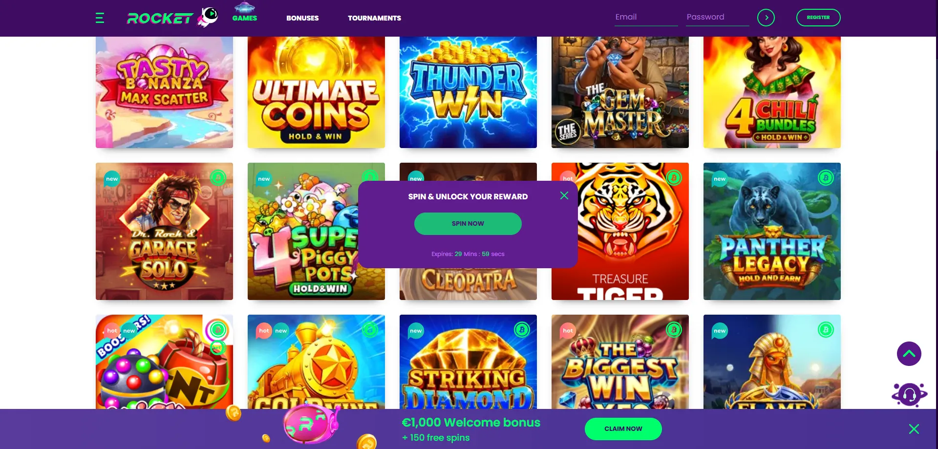 Casino Rocket ongoing promotions — weekly free spins and reload bonuses